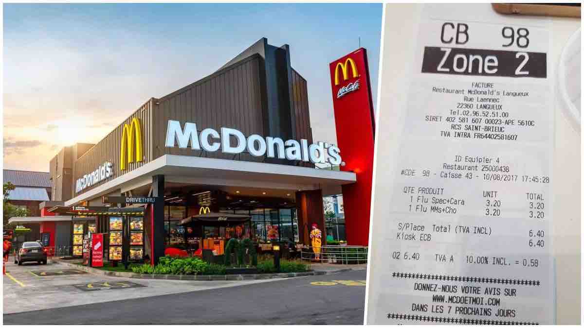 ticket de caisse McDonald's