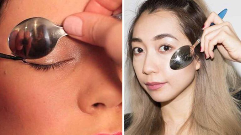 Maquillage  utiliser une cuillère, cette astuce parfaite pour les débutantes