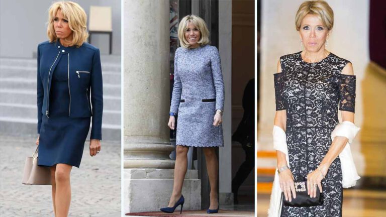 Ces 5 tenues de Brigitte Macron nous montrent comment porter une robe après 60 ans sans trop faire mamie