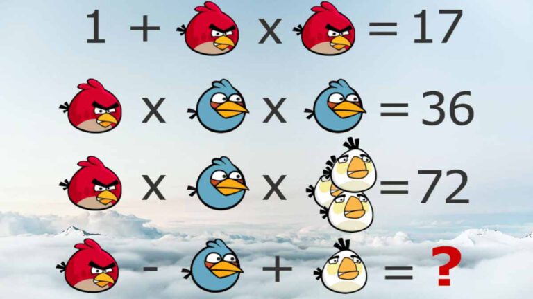 Défi mathématique serez-vous capable de trouver la valeur de chaque Angry Bird en moins de 60 secondes