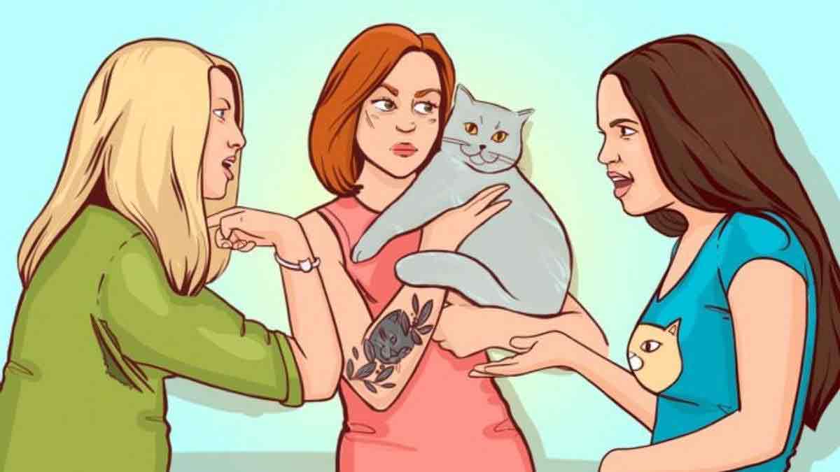 Casse-tête pour tester votre QI seriez-vous capable de repérer la propriétaire du chat parmi les filles en seulement 9 secondes