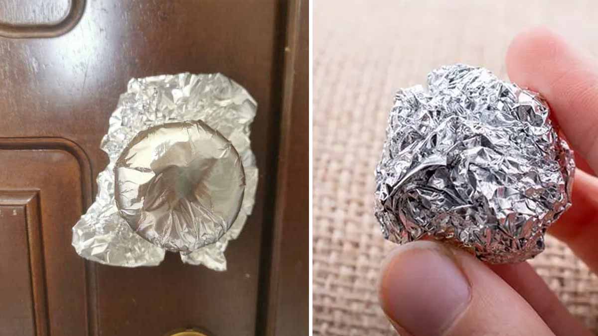 Du papier d’aluminium envelopper-le sur la poignée de la porte pour votre sécurité