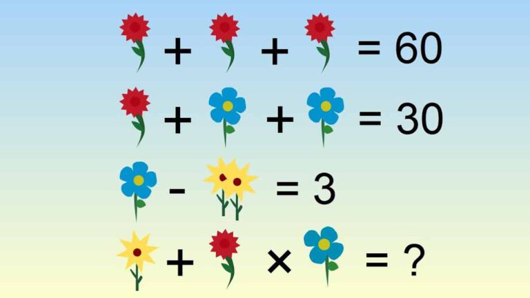 Pourquoi personne n’arrive à résoudre ce test Qi en 10 secondes ou il faut trouver la valeur des fleurs 