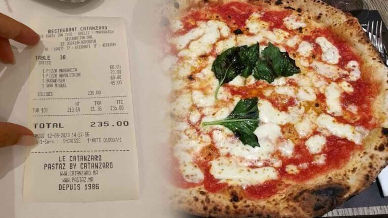 Deux pizzas à plus de 200 € Un reçu délivré au Maroc a fait polémique au Maroc