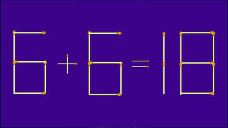 Casse-tête 6+6=18, pour corriger cette équation, il suffit de retirer 2 allumettes