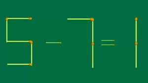 Casse-tête : Aurez-vous la capacité de corriger l’équation 5-7 = 1 en ajoutant 2 allumettes ?