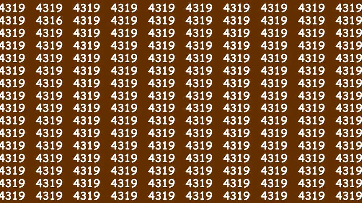 Énigme visuelle Seriez-vous capable de trouver le numéro 4316 parmi 4319 en 15 secondes