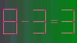 Test de QI 8-3 = 3, il faut corriger l’équation en déplaçant 1 allumette