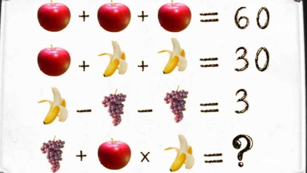 Test de QI : Pouvez-vous résoudre l’énigme des fruits en moins de 10 secondes ? Trouver la solution, seul un esprit vif réussit